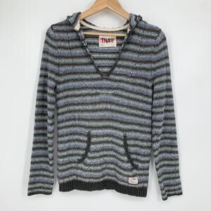 Aritzia TNA Striped Hooded Sweater Pullover Knit Hoodie Sweatshirt, Small